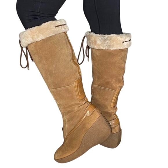 Cole Haan boots women's size 9 over the knee sherpa shearling sheepskin tall - Picture 2 of 16